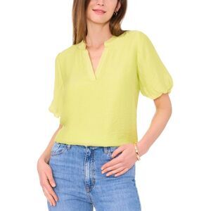 Vince Camuto Womens Flowy Top Peasant Blouse, Green, L, DM
